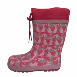 Kids pink camo rubber boot