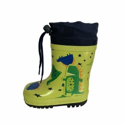 Kids Green Dino rubber boot