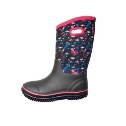 Kids pink pattern TPE neoprene boot