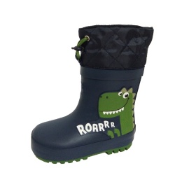 Kids dino rubber boot with cuff