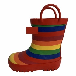 Kids colorful rainbow rubber rain boot