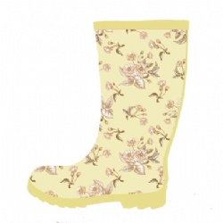 Lady customized beige rubber rain boot welly