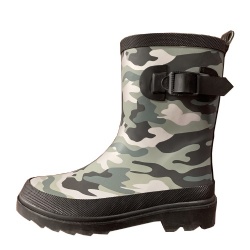 Camouflage rubber rain boots