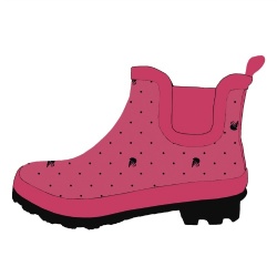 Lady newest red ankle rubber rain boot welly