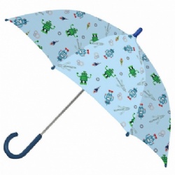 Kids blue robot unique rainy umbrella
