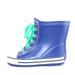 Kids shoelace rubber rain boot welly