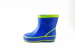 Kids blue short rubber rain boot welly