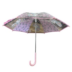 Kids transparent unicorn pink umbrella