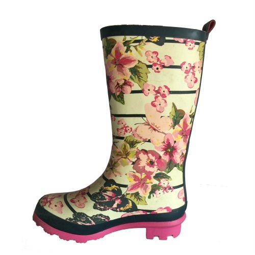 floral rubber boots