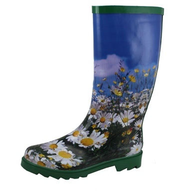 Lady OEM daisy rubber rain boot welly